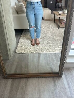 Madewell Light Blue High-Rise Distressed Ankle Jeans